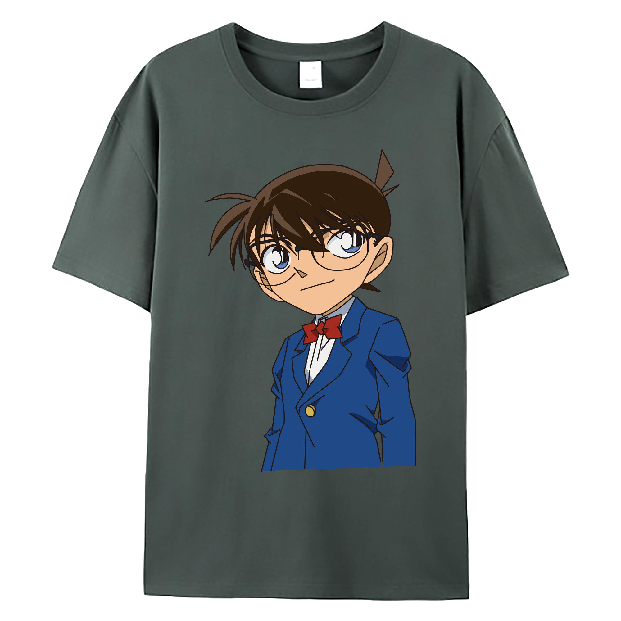 （画像用） 名探偵コナン 江戸川 コナン Detective Conan Conan Edogawa 綿100％ メンズ半袖Tシャツ｜肌触りやわらか＆通気性